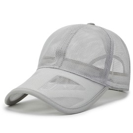 aoozleny Men Women Summer Mesh Baseball Cap Adjustable Breathable Caps Casual Quick Dry Cool Hats (Gray)