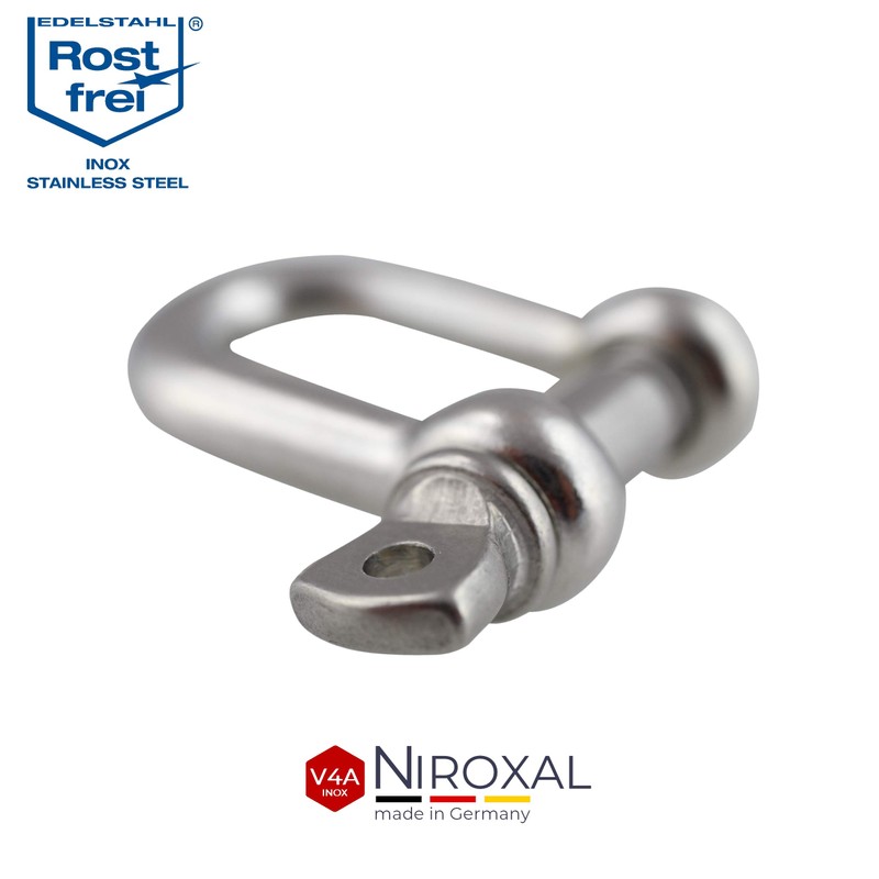 1 Piece 6 mm Stainless Steel Round Shackle V4A Short