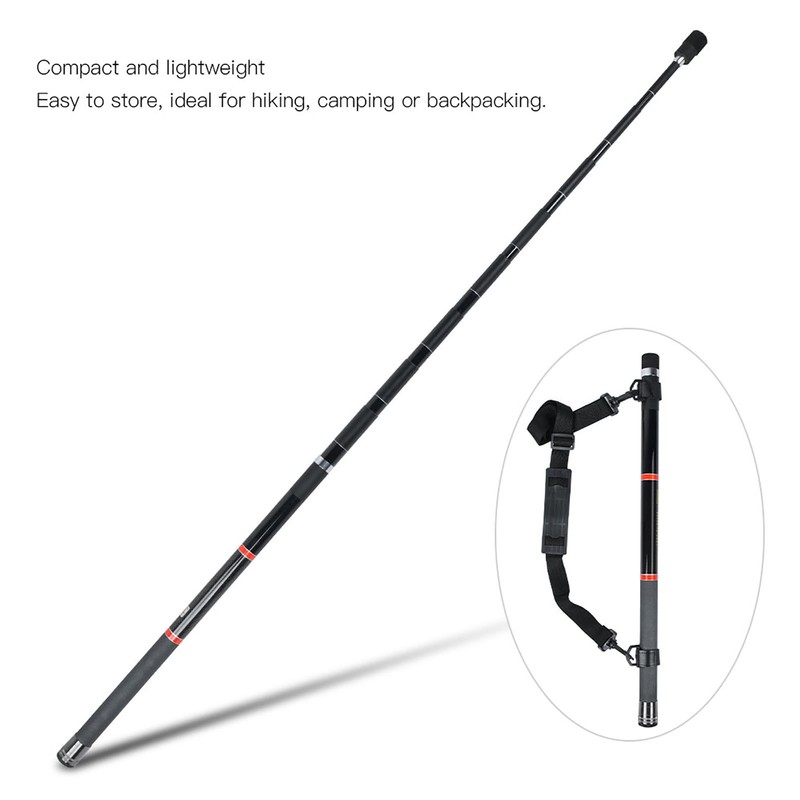 Retractable Lightweight Fishing Landing Net Rod Round Stretch Brail Pole