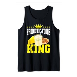 Funny Probiotic Food King Probiotics Gut Health Men Tank Top, black