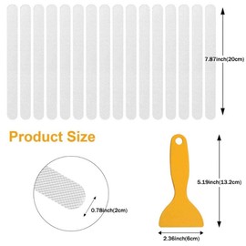 HATOOLHA 24pcs Non-Slip Strips, Bathtub Safety Non Slip Sticker Shower Floor Anti Slip Stickers for Bathroom Stairs Pools, with Scraper (Black)