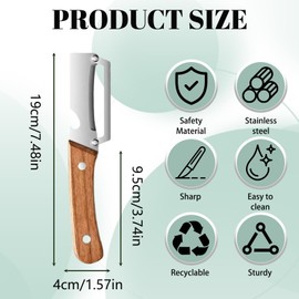 Multi-Functional Vegetable Peeler for Kitchen, Zero Snag Wooden Kitchen Tool, Thickened Wooden Handle Fruit Peeler with Woodens Handle and Bottle Opener, Kitchen Tool for Vegetables or Fruits (2 PCS)