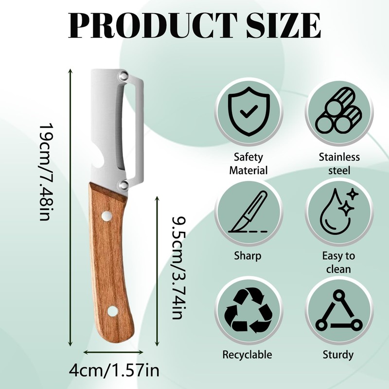 Multi-Functional Vegetable Peeler for Kitchen, Zero Snag Wooden Kitchen Tool,