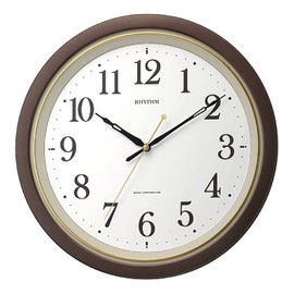 Rhythm Wall Clock Radio Clock Quiet Continuous Second Hand Brown M564 Φ12.6 x 1.8 inches (32 x 4.5 cm) 8MY564SR06 Brown