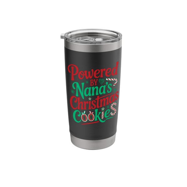 Powered By Nana’s Cookies Funny Christmas Baking Stainless Steel Insulated