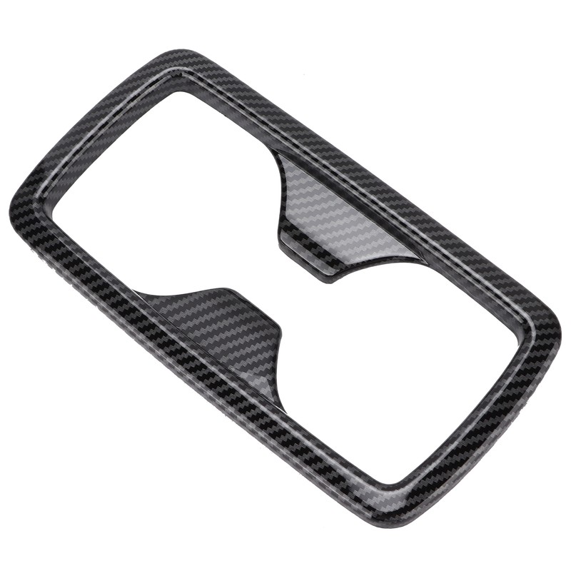 Rear Water Cup Holder Panel Frame Trim Carbon Fiber Style