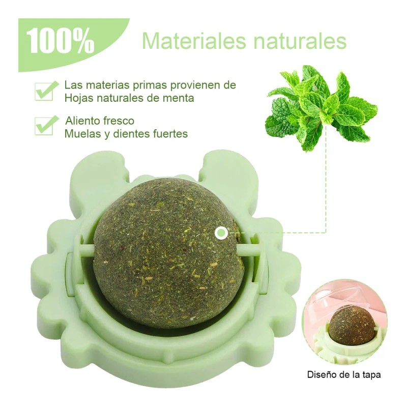 Bola Giratoria Con Hierba Gatera De Juguete Para Gatos, 3pz