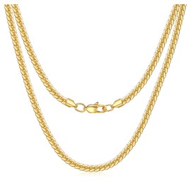 Evegfts Gold Chain for Men, 4.5 MM Men Necklaces Cuban Link Chain Necklace for Men Women Jewelry for Women Men Super Sturdy Shiny Mens Chain 20 Inch