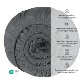 uncover by SCHIESSER Edeljersey Fitted Sheet New Jersey 100% Cotton Oeko-Tex Mattress Height up to 20 cm 100 x 200 cm Dark Grey