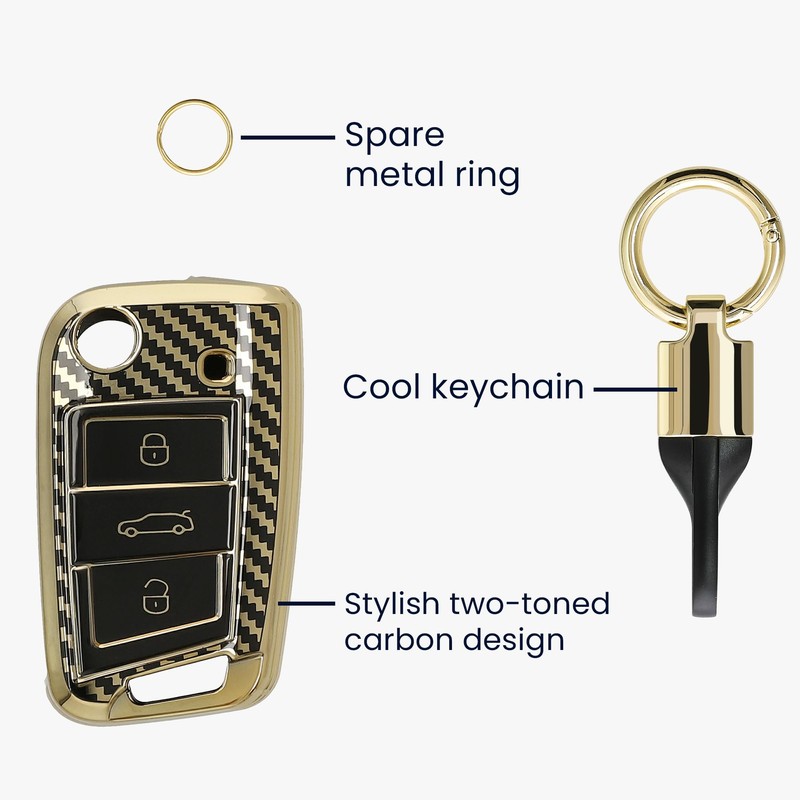 kwmobile Car Key Case Compatible with VW Golf 7 MK7