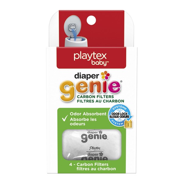 Diaper Genie Playtex Carbon Filter Refill Tray for Diaper Pails, 4 Count
