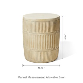 Giltzhome Decorative Garden Stool, 18.5" H Antique Accent Table Side Table Plant Stand for Garden Patio Lawn Home Indoor Outdoor, Cream White