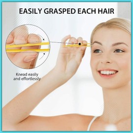 Precision Eyebrow Tweezers Set, 4 Pack, Stainless Steel, Multi-Color, Professional Slanted and Pointed Tips for Facial Hair, Eyelash Extensions, Makeup