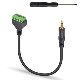 Poyiccot 3.5mm Speaker Wire Adapter, 3.5mm (1/8") 4 Pole Stereo TRRS Male Jack to AV 4 Screw Terminal Block Balun Connectors Cable 30cm (1/8inch/ 4pin)