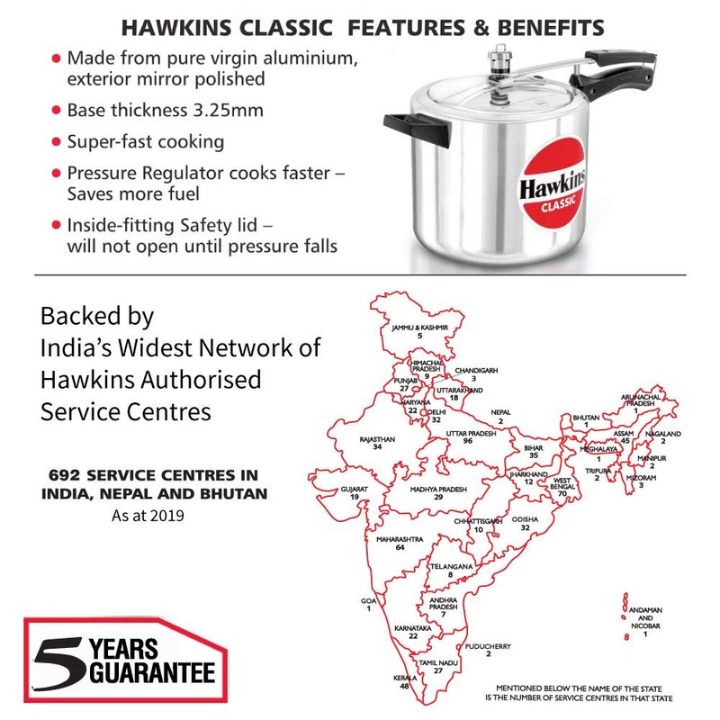 Hawkins 6.5 Litre Classic Pressure Cooker, Best Inner Lid Cooker,