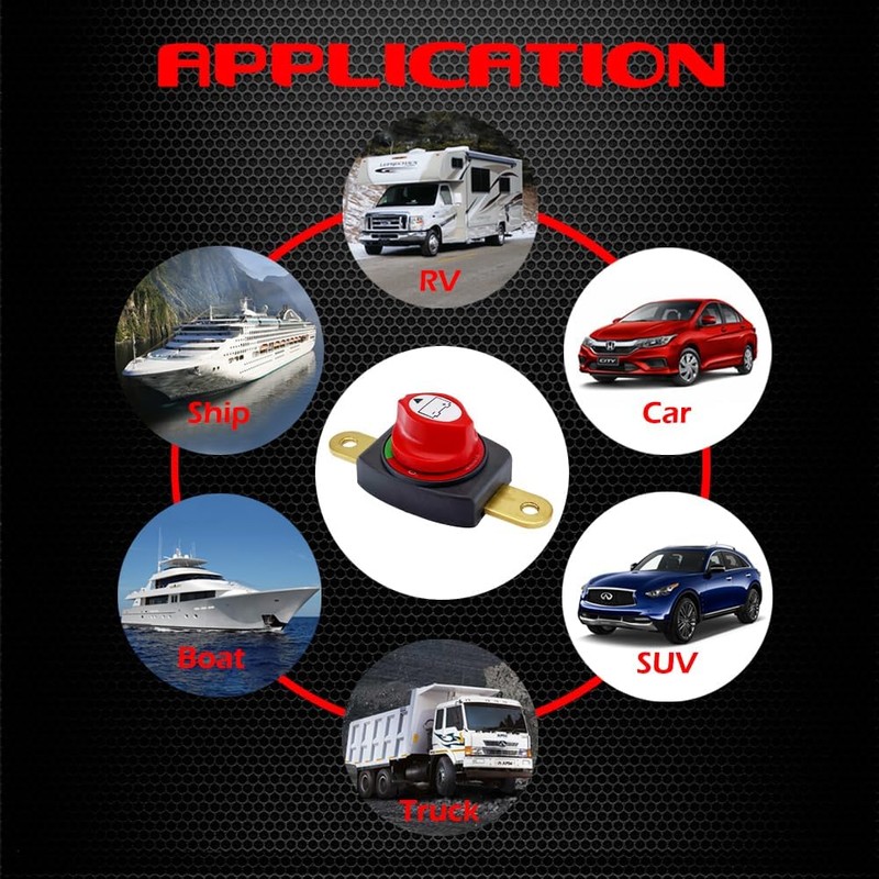 Ampper Side Post Battery Disconnect Switch 12V - 48V, Marine