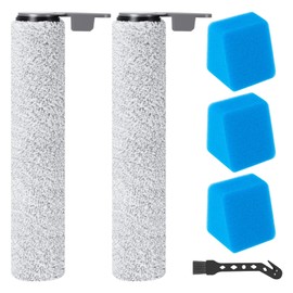 Jegehoyo Bürstenrolle Filter Ersatzteile für JONR ED12 Pro Nass Trockensauger Akku, 2 Bürstenrollen + 3 Wattefilter + 1 Reinigungsbürste