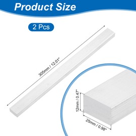 sourcing map Square Aluminum Flat Bar, 2pcs 15/32" Thickness 1" Width 12" Length Square 6061 Aluminum Bar Flat Plate, 12 x 25 x 305mm T6511 Solid New Mill Stock