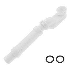 DRELD Flexible Freestanding Bathtub Drain Set Flat Profile P Drain for Bathtub Shower