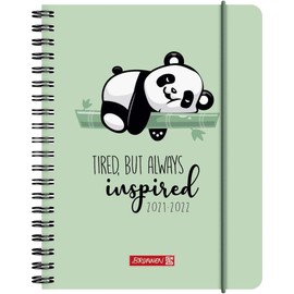 BRUNNEN 1071855032 school calendar 2021/2022 (18 months) ‘Panda’ 2 pages = 1 week, sheet size 12 x 16 cm, A6, PP cover