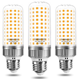 E26 LED Bulb, 25W Corn Light 200W Equivalent 3000K Warm White 2500LM Non-dimmable Flicker Free for Ceiling Fan, Indoor Outdoor Home Garage Warehouse - Pack of 3