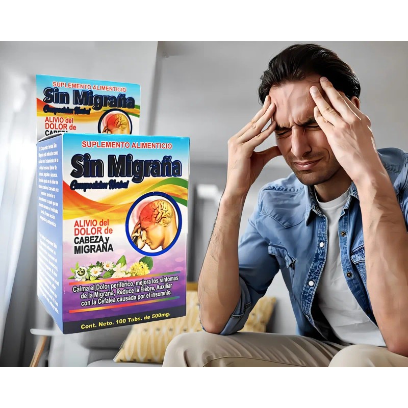 Suplemento Alimenticio Migraña Compuesto Herbal Cefalea Sabor