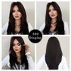 7JHH WIGS Long Natural Black Wig with Bangs Straight Wigs