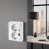 Flush-Mounted Double Socket, USB-A, USB-C, All-in-One, Series C1 Matte White