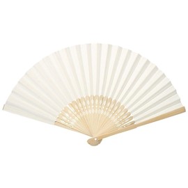 Fdit Folding Paper Fan, Elegant Chinese Style Vintage Folding Bamboo Ribs Fan DIY Blank Paper Fan Wedding Shower Party Decor Classical Dance Scene(13#)