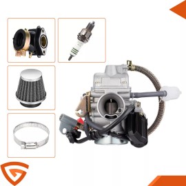 Gearzaar PD24J Carburetor for 4- Stroke GY6 125cc 150cc 152QMI 157QMJ Engine 24mm