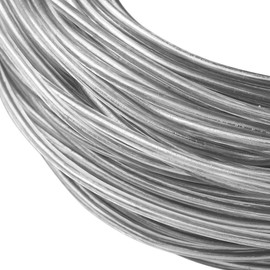 BENECREAT 9 Gauge (3 mm) Transparent PVC Plastic-Coated Aluminium Wire 100 ft (30 m) Bendable Silver Aluminium Craft Wire for Making Clothes, Hats, Headgear