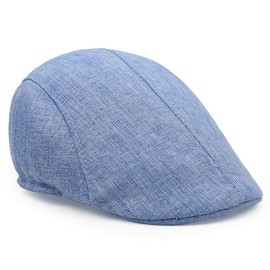 Anei Mens Tweed Flat Cap, Newsboy Cap, Adjustable Fashion Newsboy Beret Hat, Driving Cabbie Flat Hat, Cambridge Hunting Hats for Men, Duckbill Cap-Blue