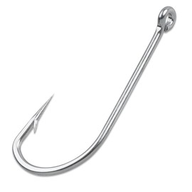 Saltwater Fishing Hooks,40pcs Stainless Steel Forged Long Shank Hooks O'shaughnessy Fish Hooks 34007 White Big Extra Fishing Hooks for Saltwater Freshwater Size 1/0-10/0 (10/0-40 Pack)