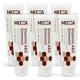 MEDca Vitamin A & D Diaper Rash Ointment- Protectant Cream for Sensitive Baby Skin - Lanolin & Petrolatum Formula, Dry-Cracked Hands/Feet/Face Skin, 1