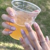 Crystal Bubble Handmade Nail Tips - Short Oval / 크리스탈