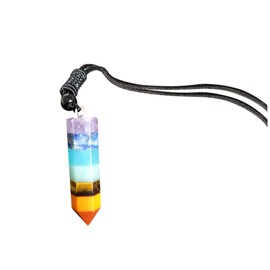 Baluue Hexagonal Crystal Energy Stone Necklace for Women and Men Natural Gemstone Pendant Jewelry Colorful Healing Necklaces for Spiritual Energy