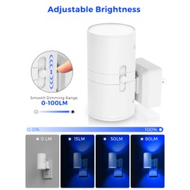 L LOHAS LED Night Light, Bluey Night Light, Blue Night Lights Plug into Wall, Light Sensor, Dimmable Night Light, Calm Blue Night Light for Christmas, Holiday, Bedroom, Hallway, 2 Pack