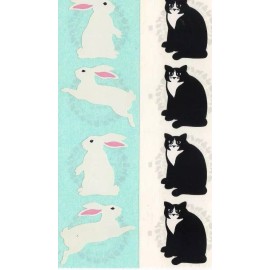 Mrs. Grossman’s Vintage Mrs Grossman Stickers 1986 White Rabbit - 2 Strips / CATS NOT INCLUDED