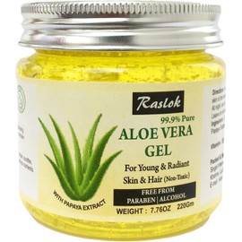 Raslok Gel De Aloe Vera Gel De Aloe Orgánico Natural Puro Para Hidratar La Piel Y El Cabello De La Cara (Papaya, 7.76 Oz.)
