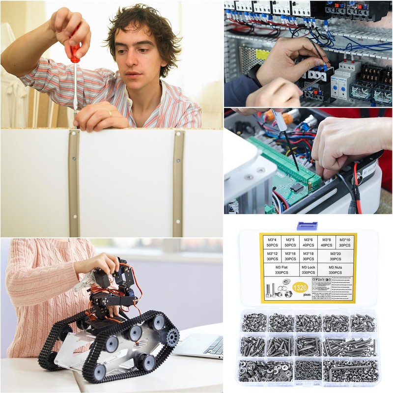 Screws Nuts Assortment Set, Hexagonal Button Cylinder Screws with Hexagon