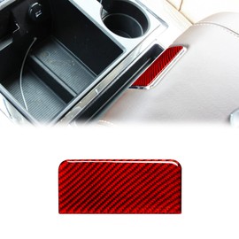ramuel Compatible with Carbon Fiber Armrest Box Handle Panel Cover Trim Sticker Interior Accessories for Dodge Ram 1500 2500 3500 2013 2014 2015 2016 2017 2018 2019 (1pcs red)