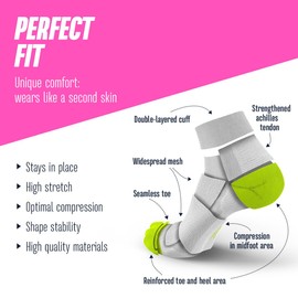 INCYLENCE ULTRALIGHT Running Socks Short for Men and Women with Light Compression 1 Pair, Elements Short White Pink