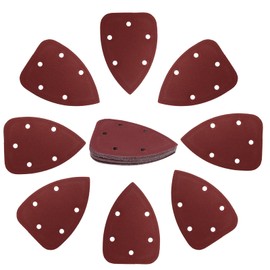 HARSKIYER 25 Pcs 240 Grit Mouse Detail Sander Sandpaper, 5 Hole Detail Sanding Pads for Palm Sander, Hook and Loop Mouse Sandpaper Sheets Sander Pads for Sanding Polishing