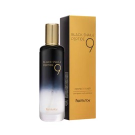 farm stay [Farm Stay] Black Snail & Peptide 9 Perfect Toner 120ml / [팜스테이] 블랙 스네일 & 펩타이드9 퍼펙트 토너 120ml
