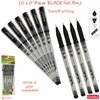 GOLDEX Kiwi BLACK 10 x 0.7mm Tip Soft Gel Pens