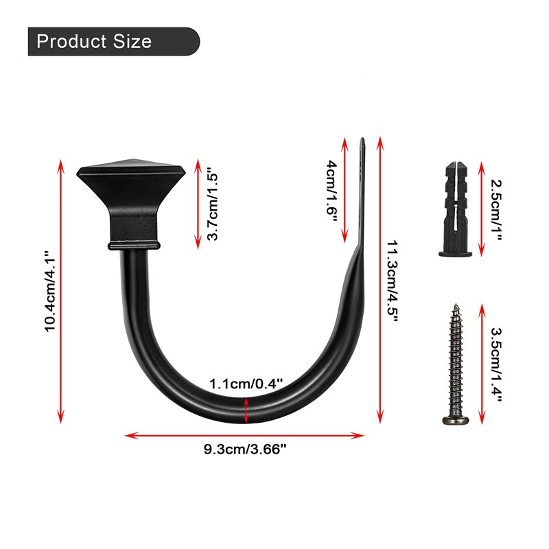 Sumnacon Set of 2 Curtain Holdbacks, Wall Mounted Aluminum Alloy