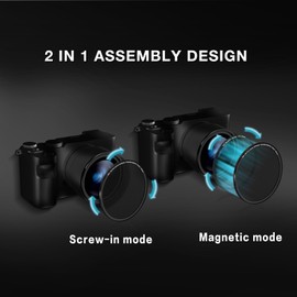 H&Y 72mm Variable Transparent Streak Filter 360° Rotatable Anamorphic Flare Effects Lens Filter Screw in and Magnetic Lens Filter 2 in 1 with Magnetic Adapter Ring for Photography Videography