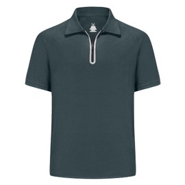 Mens Polo Shirts Short Sleeve Casual Solid Stylish Cool Dry Performance Collared Golf Polo Shirts for Men Gray-5XL