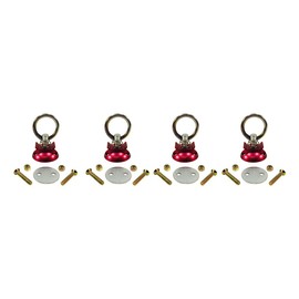 Pit Posse Aluminum L Track Anchor Tie Down Rings (4 Pack) S Track Quick Disconnect System - Enclosed Cargo Trailer, Utility, Flatbed, Truck, SUV, RV, Cargo, Hauling - 4000lb Pull Capacity (Red)