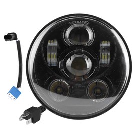 Motorcycle Headlight, 5.75inch 75W LED Headlight 6500K High Birhgtness Motorcycle Headlamp 5.75'' Halogen Head Lamp Waterproof LED White Light